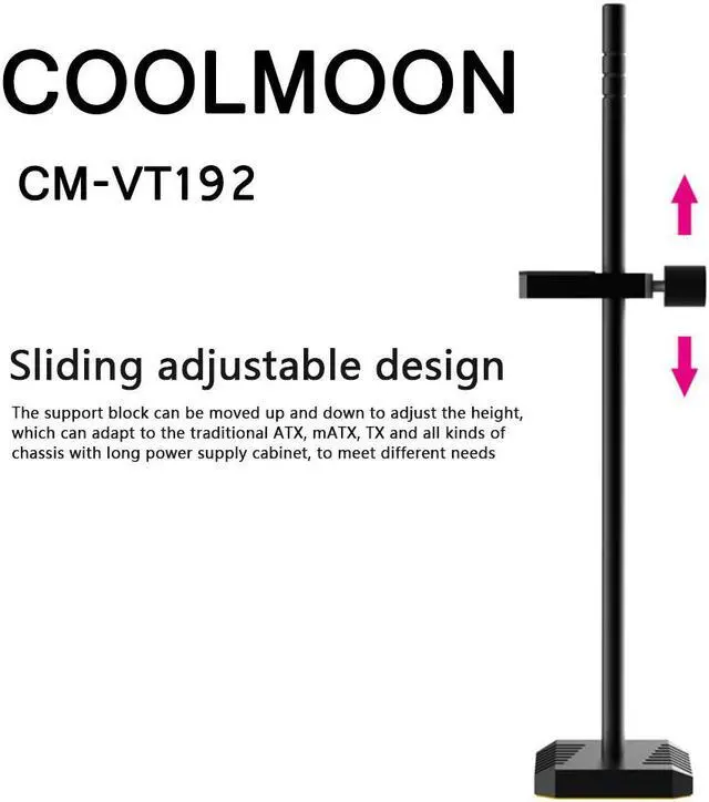 Main image of Coolmoon Graphics Card GPU Support Aluminum, Vertical Mounting VGA Companion Bracket, Black / White VT192 Newest