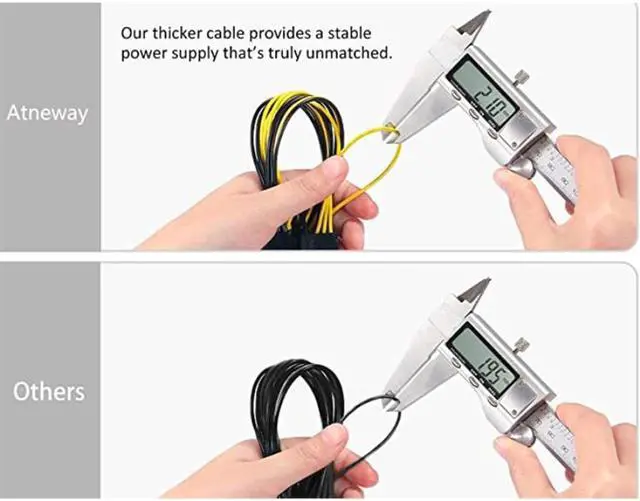 Alt view image 6 of 6 - 20cm PCI Express 8-pin to Dual 6+2-pin (8-pin) Power Splitter VGA Graphics Video Card PCI-e GPU Motherboard Power data Cable