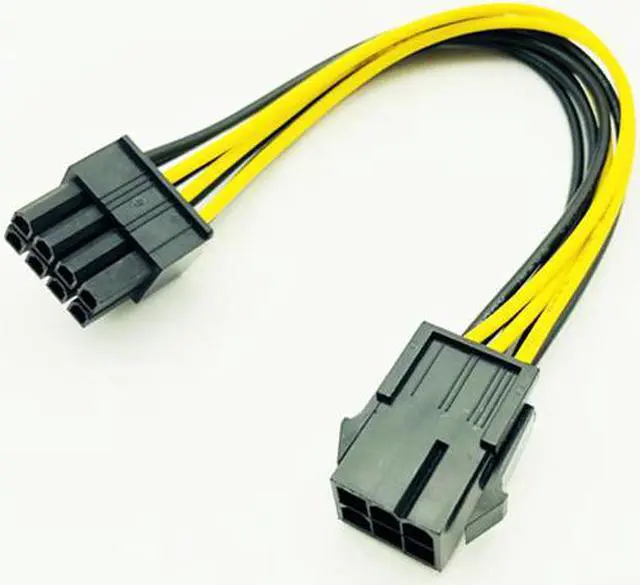 Alt view image 2 of 6 - 10pcs/lot 6 Pin Feamle to 8 Pin Male PCI Express Power Converter Cable for BTC CPU Video Graphics Card 6Pin to 8Pin PCIE 20cm