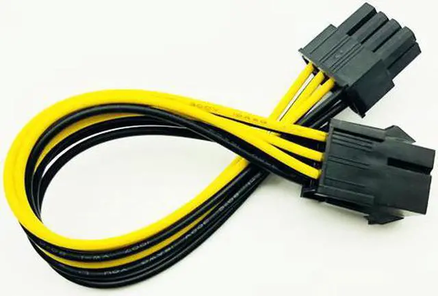 Alt view image 4 of 6 - 10pcs/lot 6 Pin Feamle to 8 Pin Male PCI Express Power Converter Cable for BTC CPU Video Graphics Card 6Pin to 8Pin PCIE 20cm