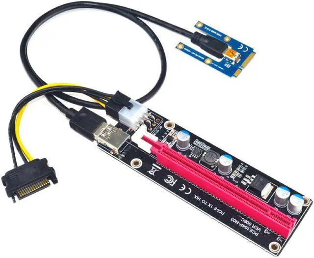 Alt view image 6 of 6 - Notebook External Graphics Card Mini PCI-E to PCI-E x16 Riser Card External Graphics Card + 60 Laptop USB Cable Riser Card