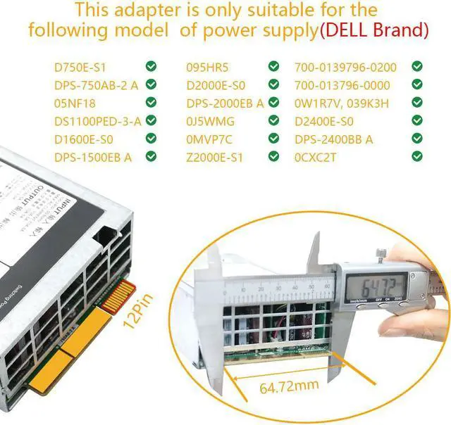 Alt view image 5 of 6 - 12V ATX Power Supply Breakout Board for ETH/BTC Mining Graphics Card 17 Port PCIE Module 50(2x25) Pin Slot for BTC Mining Miner