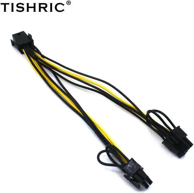 Alt view image 2 of 6 - 5pcs PCI Express PCIE 6 Pin to Dual 8 6+2 Pin VGA Graphic Video Card Adapter Power Supply Splitter Cable For Mining
