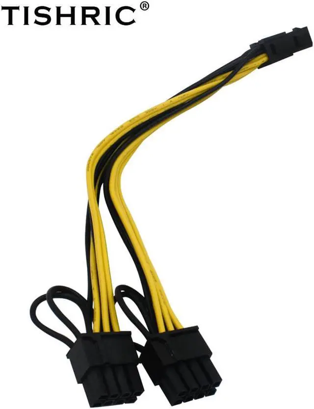 Alt view image 5 of 6 - 5pcs PCI Express PCIE 6 Pin to Dual 8 6+2 Pin VGA Graphic Video Card Adapter Power Supply Splitter Cable For Mining