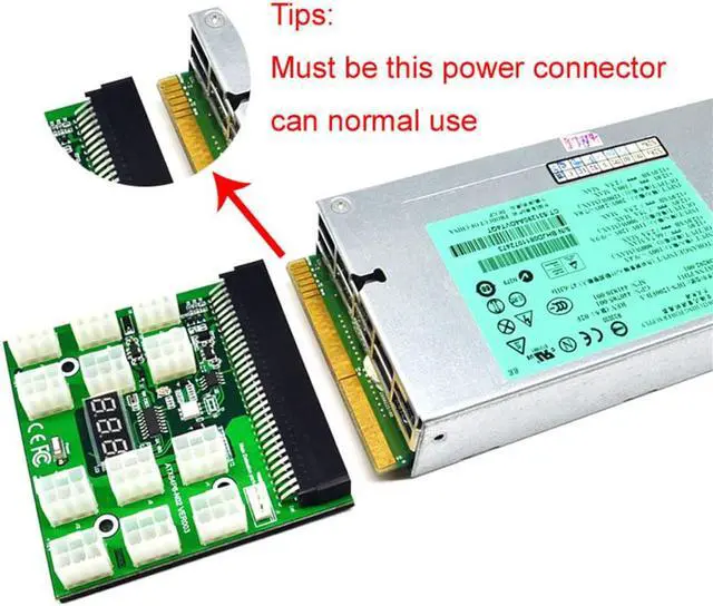 Alt view image 2 of 6 - 12 Ports Mining Power Supply Breakout Board Adapter 6Pin PSU GPU Graphics Card DPS-1200FB 1200QB BTC ETH Ethereum Bitcoin Miner