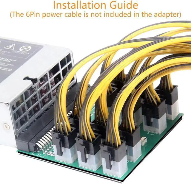 Alt view image 5 of 6 - 12 Ports Mining Power Supply Breakout Board Adapter 6Pin PSU GPU Graphics Card DPS-1200FB 1200QB BTC ETH Ethereum Bitcoin Miner