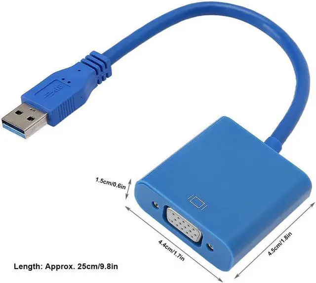 Alt view image 2 of 6 - USB 3.0 to VGA Video Graphic Card Multi-Display External Cable Adapter Converter for Win 7/8 System VGA Cable Adapter