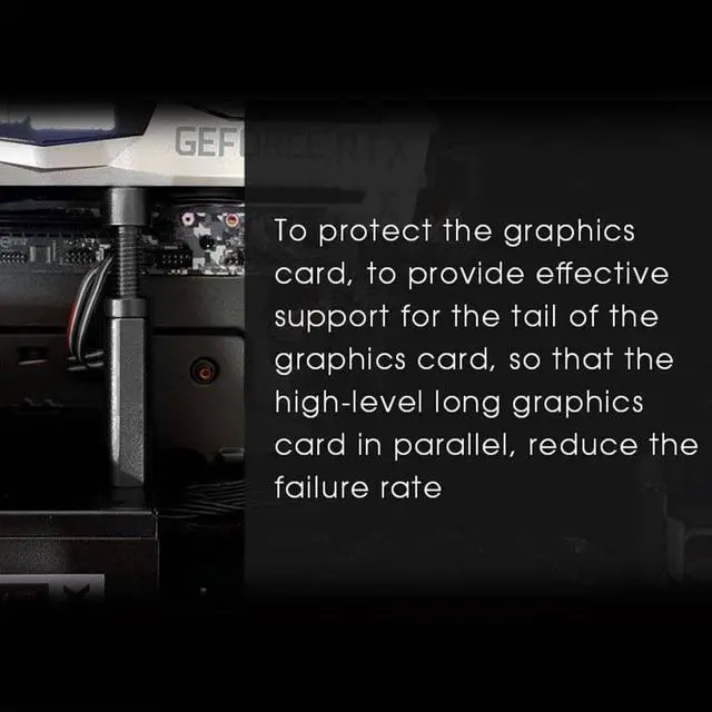 Alt view image 4 of 6 - Desktop Graphics Card GPU Brace Adjustable Aluminum Alloy Video Card Holder Graphics Card Support Jack Telescopic Rotary