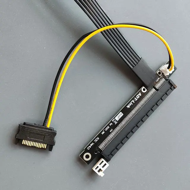Alt view image 5 of 6 - ADT-Link RTX3090 Graphics Card Extension Cable PCIe 4.0 x16 To x1 Riser Card A/N Cards Gen4 PCI-E4 Riser Cable For BTC Miner 35cm