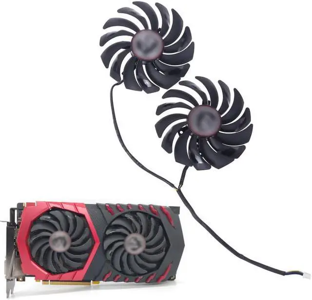 Alt view image 3 of 6 - 2PCS PLD10010S12HH 4PIN FOR MSI Radeon R9 RX470 480 570 580 GTX1080Ti 1080 1070 1060 GAMING Graphics Card Cooler Fan