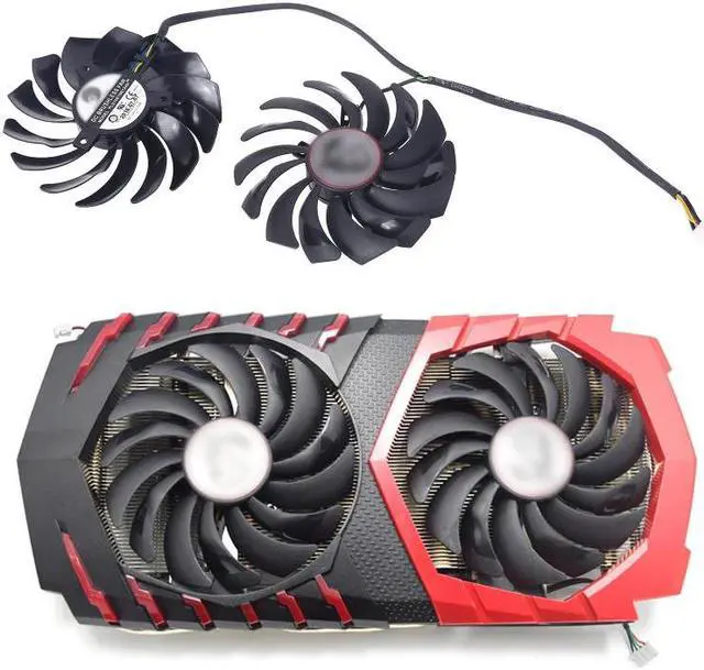 Alt view image 2 of 6 - 2PCS PLD10010S12HH 4PIN FOR MSI Radeon R9 RX470 480 570 580 GTX1080Ti 1080 1070 1060 GAMING Graphics Card Cooler Fan
