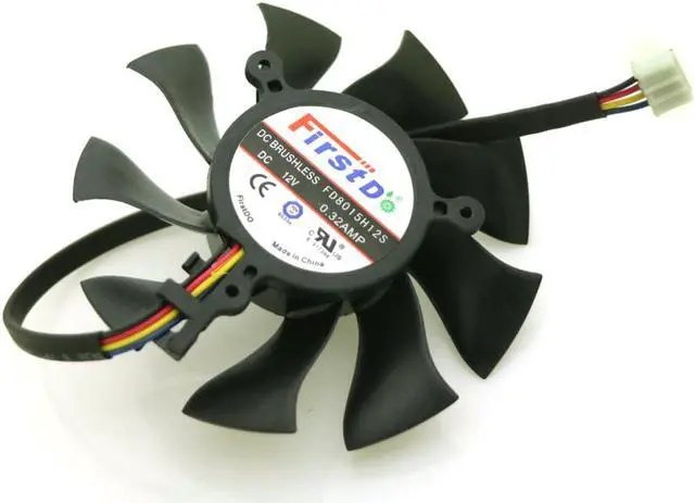 Alt view image 2 of 5 - FD8015H12S 75mm VGA Fan For Sapphire HD6850 HD4860 HD5850 HD4890 Graphics Card Cooling Fan 4Pin