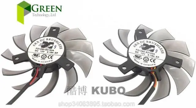 Alt view image 4 of 6 - ARX FS1280-S2153A 12V 0.16A 75mm VGA Fan Diameter 39/40mm Hole Pitch For Gigabyte GT240 GTX460 560 430 440 440 Graphics card fan eokCXOY