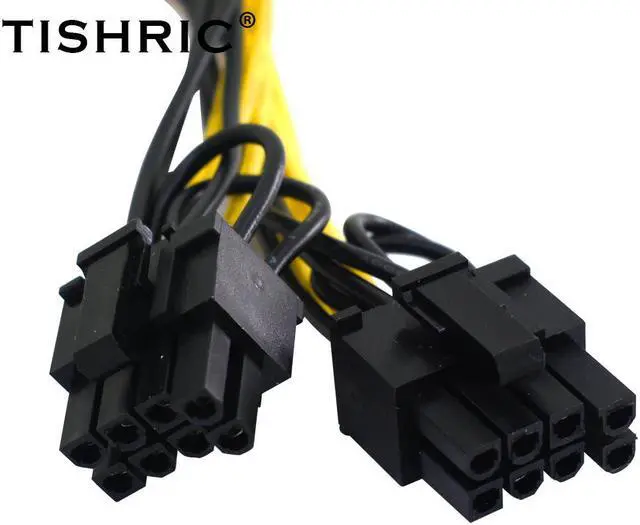 Alt view image 4 of 6 - 8 Pin PCI Express to Dual PCIE 6+2 Pin Power Cable Motherboard Graphics Card PCI-E Riser GPU Power Data Cable 20cm
