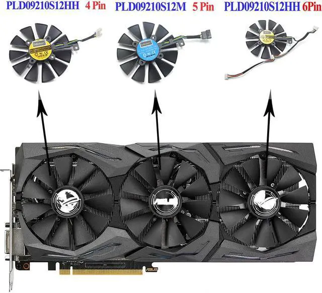Alt view image 5 of 5 - 87MM PLD09210S12M PLD09210S12HH Cooling Fan Replace For ASUS Strix GTX 1060 OC 1070 1080 GTX 1080Ti RX 480 Graphics Card Fan