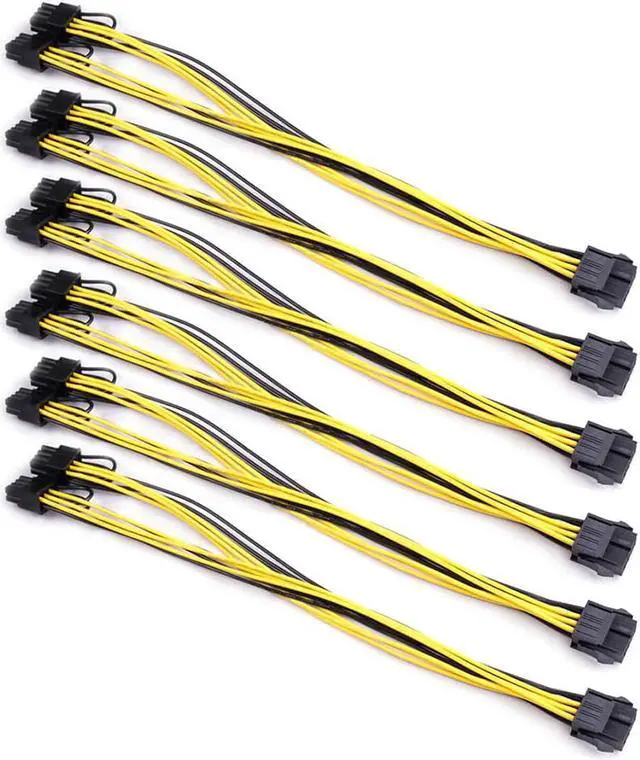 Alt view image 4 of 6 - 10pcs 8 Pin PCI Express to Dual PCIE 6+2 Pin Power Cable Motherboard Graphics Card PCI-E GPU Power Data Cable 21/50cm Splitter