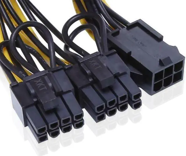 Alt view image 5 of 6 - 10pcs 20cm PCIe 6-pin to Dual 6+2pin 8-pin GPU Graphics Card Power Splitter Cable 6Pin to Dual 8Pin for BTC ETH Mining Miner