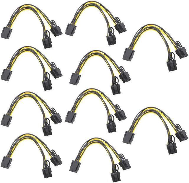 Main image of 10pcs PCI-E 6-pin to Dual 6+2-pin Power Splitter Cable BTC Motherboard Graphics Card PCI Express GPU Adapter Supply Cable