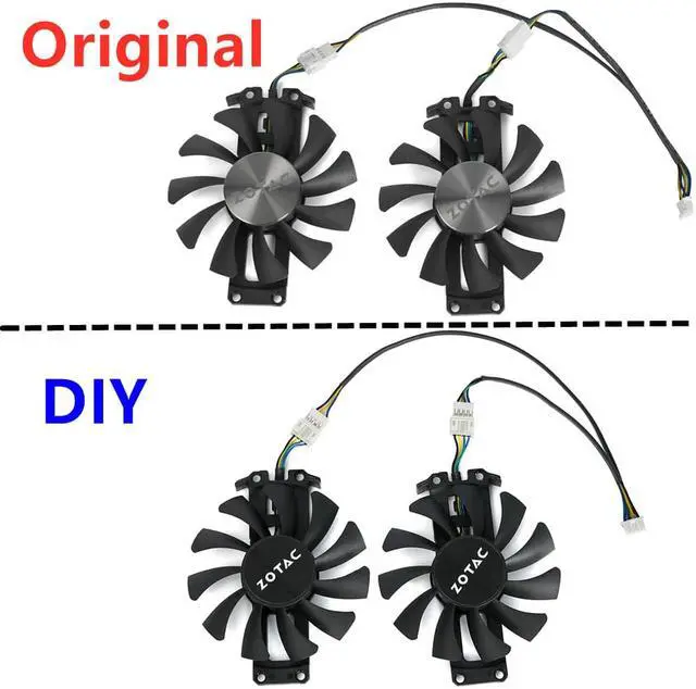 Alt view image 4 of 6 - 75mm Cooling Fan GA81S2U 12V 0.38A 75mm 4Pin Fan For ZOTAC GTX950 GTX960 GTX1060 4G PCI-EDC Graphics Card Fan