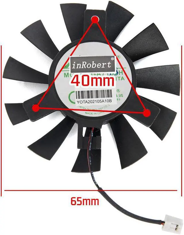 Alt view image 3 of 3 - For ZOTAC GeForce GTX1050 GTX 1050 Ti OC 4GB GDDR5 128BIT For APISTEK GA71S2H ANTA DC12V 2Pin GPU Graphics Card Cooling Fan