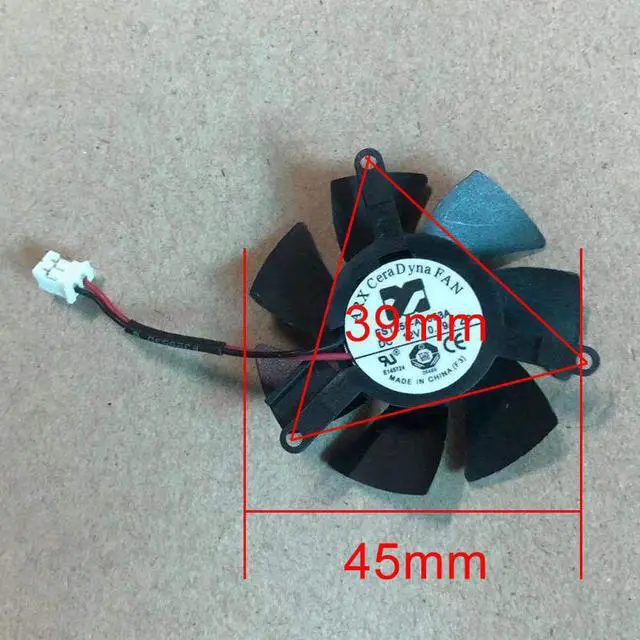 Alt view image 2 of 6 - 2pin 3pin 45mm 0.19A FS1250-A1053A GPU VGA Video Cooler Graphics Card For Gigabyte GTX 1650 GTX1650 D6 OC Low Profile 4G Cards