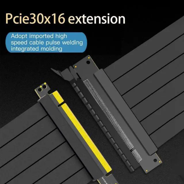 Alt view image 2 of 6 - PCIe Riser Cable 3.0 X16 PCI Express Riser Extender, Flexible High Speed 90 Degree GUP Riser Cable For Graphics Card Vertical