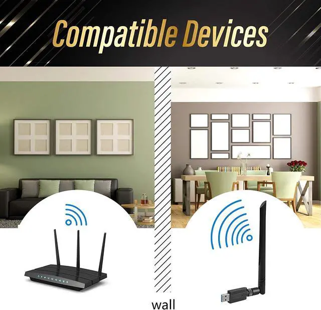 Alt view image 5 of 7 - Wireless Adapter WiFi Card, 1200Mbps USB 3.0 WiFi Dongle 2.4G/5G 802.11ac Network Adapter with High Gain Antenna for Desktop Laptop PC Support Windows XP/10/8/8.1/7/Vista,OS 10.6-10.15