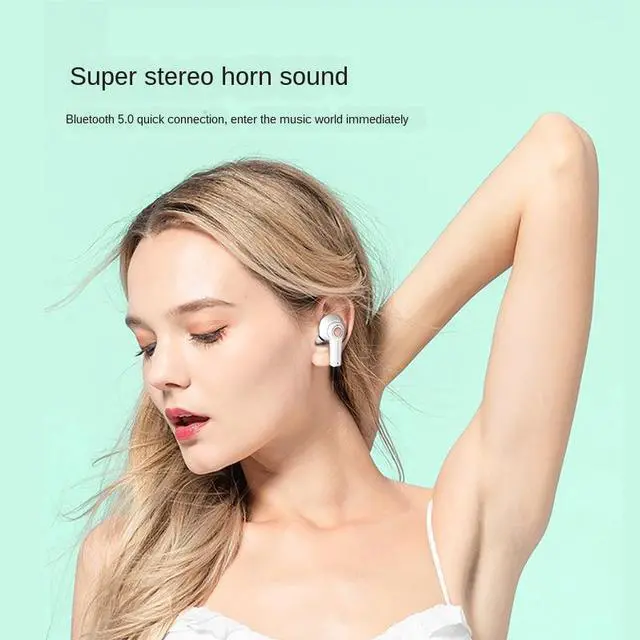 Alt view image 3 of 6 - True Wireless TWS Sports Bluetooth 5.0 Earphones Headset Binaural Earbuds In-ear HiFi Music Headphones with Pop-Up Window 400mAh Charger Box