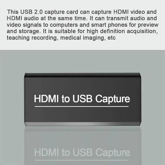 Alt view image 4 of 7 - 4K USB Video Capture Card USB 2.0 HDMI Video Grabber Record adapter with Loop Audio for Record via DSLR Camcorder Camera PC Youtube OBS Live Streaming Broadcast