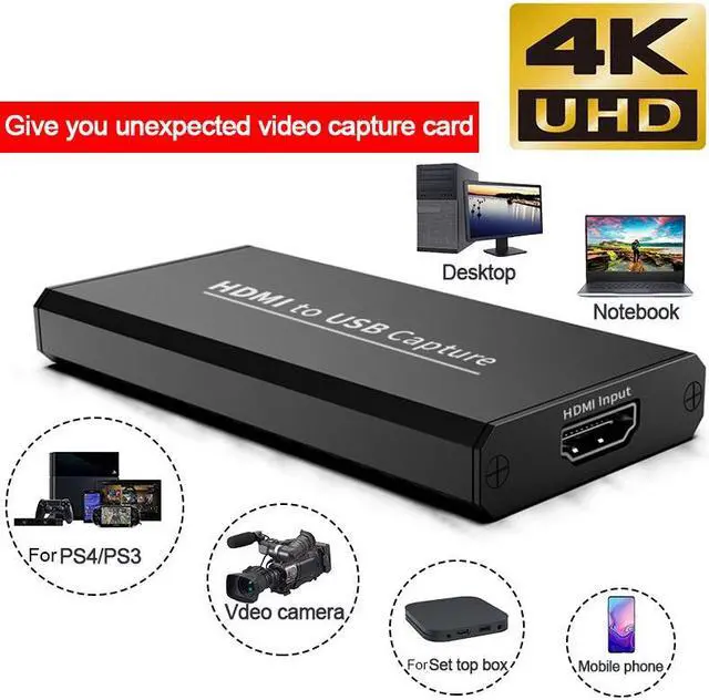 Alt view image 6 of 7 - 4K USB Video Capture Card USB 2.0 HDMI Video Grabber Record adapter with Loop Audio for Record via DSLR Camcorder Camera PC Youtube OBS Live Streaming Broadcast