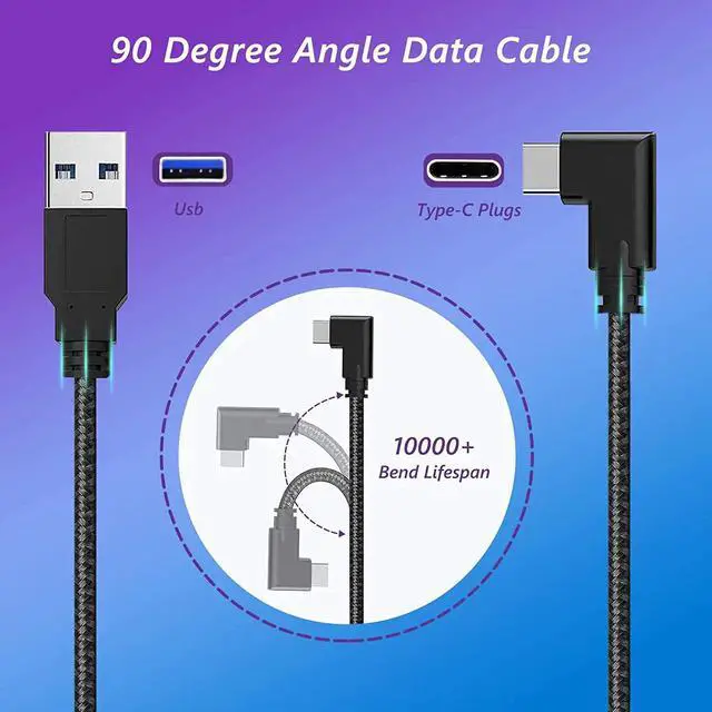Alt view image 5 of 7 - 16FT / 5M USB A to C Link Cable for Oculus Quest 2, USB 3.0 to Type C Link Cable High Speed Data Transfer 3A Fast Charging Cable for O-culus Quest 2 VR Headset Accessories Gaming Video (Black, 16feet)