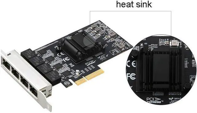 Alt view image 3 of 5 - 2.5Gbps Network Adapter Card Realtek RTL8125B Ghip PCIE Gigabit Ethernett Adapter Card 4 RJ45 Connectors