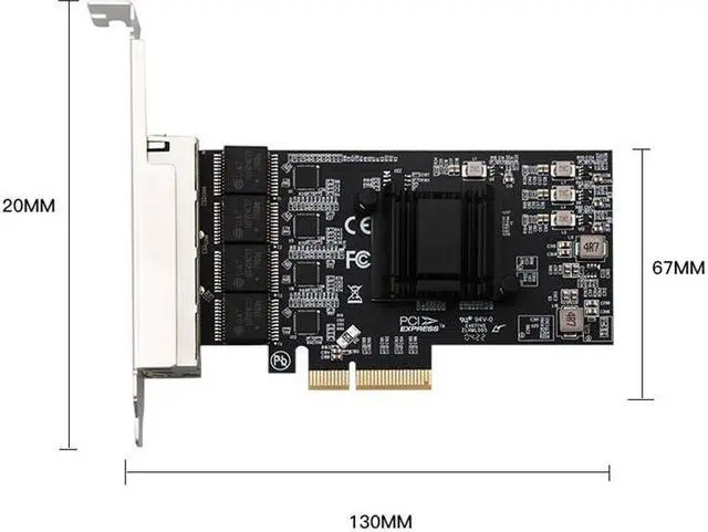 Alt view image 5 of 5 - 2.5Gbps Network Adapter Card Realtek RTL8125B Ghip PCIE Gigabit Ethernett Adapter Card 4 RJ45 Connectors