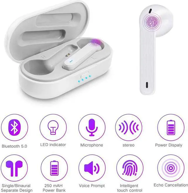 Alt view image 4 of 7 - Wireless Earphones, Bluetooth In Ear Headphones Soicear Wireless Bluetooth 5.0 Earbuds Wireless Headphones With Mic/Touch Control/Charging Case