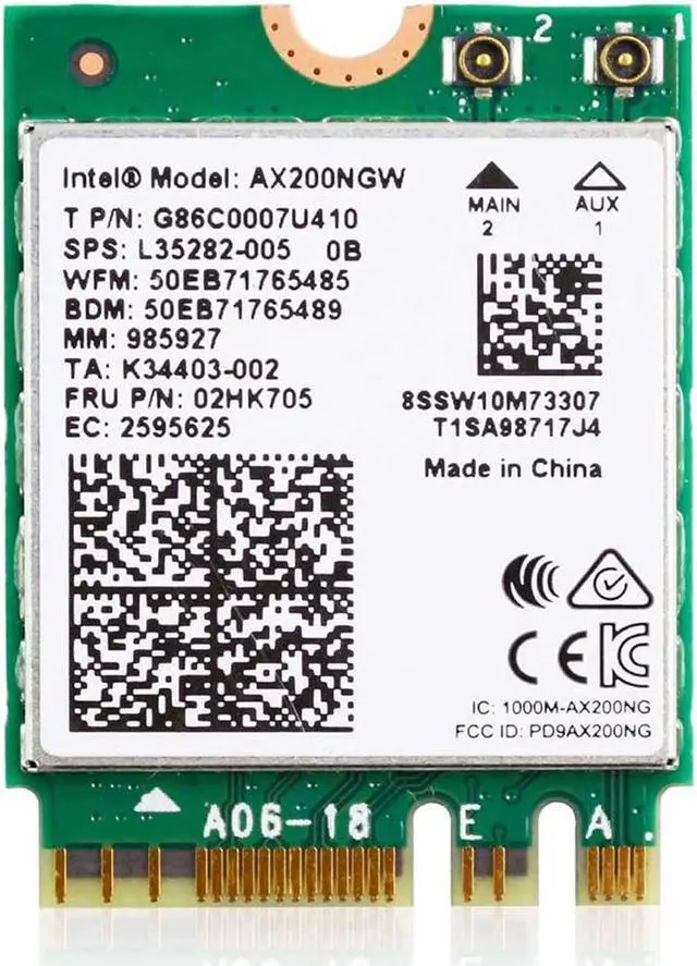 Alt view image 5 of 7 - WiFi 6 M.2 Module AX 3000Mbps Network Adapter with Bluetooth 5.1 Wireless Wi-Fi 6 Card 2.4G/5Ghz 802.11ax MU-MIMO for Laptop PC with Windows 64 bit - Intel Model AX200NGW