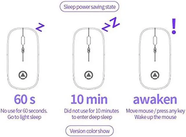 Alt view image 7 of 7 - Wireless Mouse Rechargeable, Bluetooth Wireless Gaming Mouse LED Backlight Portable Optical Office Mouse Slim Silent Three Mode (Bluetooth 5.0 3.0 and 2.4G Wireless) with 3 Adjustable DPI 1600dpi