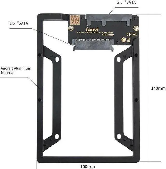 Alt view image 5 of 7 - 2.5'' SSD & SATA Hard Drive to Desktop 3.5'' SATA Bay Converter Adapter Mounting Kit