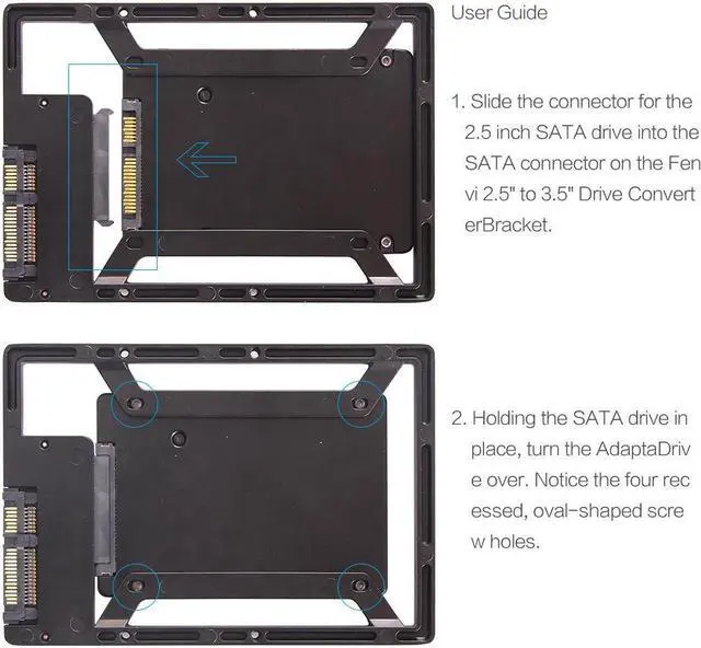 Alt view image 6 of 7 - 2.5'' SSD & SATA Hard Drive to Desktop 3.5'' SATA Bay Converter Adapter Mounting Kit