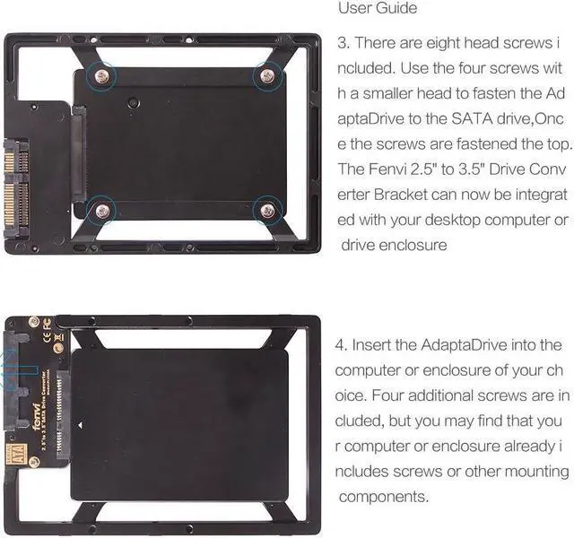 Alt view image 7 of 7 - 2.5'' SSD & SATA Hard Drive to Desktop 3.5'' SATA Bay Converter Adapter Mounting Kit