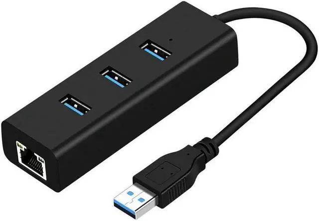 Main image of [Upgraded] Network Adapter USB 3.0 to Ethernet RJ45 LAN Gigabit Adapter, 3-Port USB 3.0 Hub with RJ45 10/100/1000M Converter LAN for Ultrabooks, Notebooks, Tablets (COlor: Black)