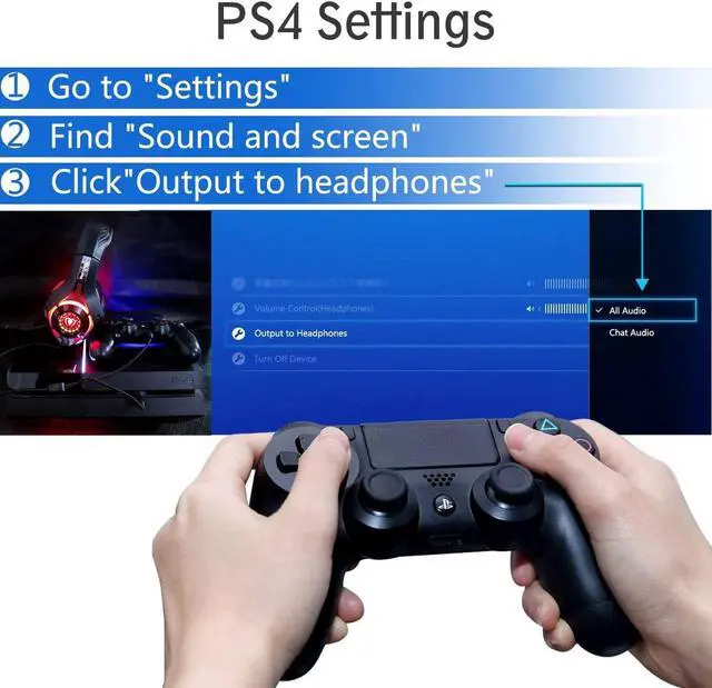 Alt view image 5 of 7 - Gaming Headset for PS4, Xbox One Controller, PC, Over Ear Headphones with Noise Cancelling Mic, Soft Memory Earmuffs, LED Light, Stereo Bass Surround Sound for Nintendo Switch Laptop Mac