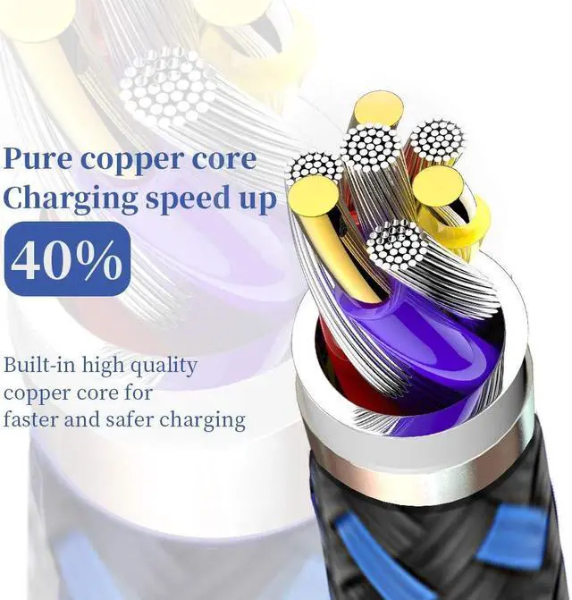 Alt view image 3 of 7 - 5Pack [3/3/6/6/10ft] Nylon Braided iPhone Charger Lightning Cable Fast Charging&Syncing Long Cord Compatible iPhone 11Pro Max/11Pro/11/XS/Max/XR/X/8/8P/7 and More -Black&Blue