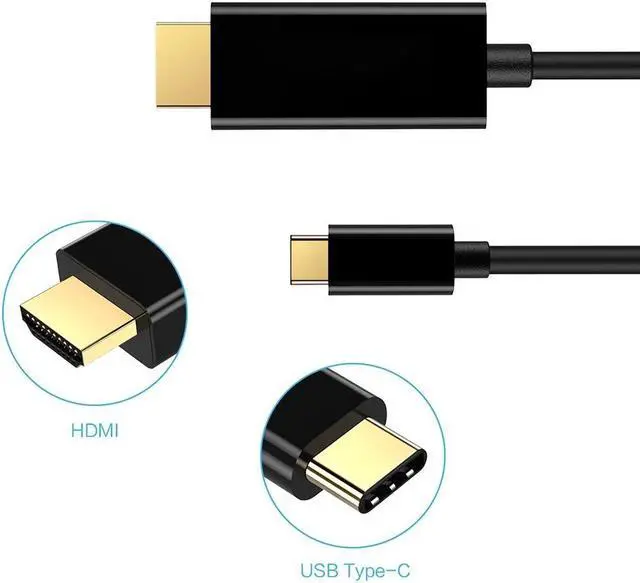 Alt view image 6 of 7 - USB C to HDMI Cable 6FT, USB 3.1 Type C (Thunderbolt 3 Compatible) to HDMI 4K Cable for MacBook Pro 2016, MacBook 12", Chromebook Pixel, Galaxy S8/S8+ etc to HDTV, Monitor, Projector