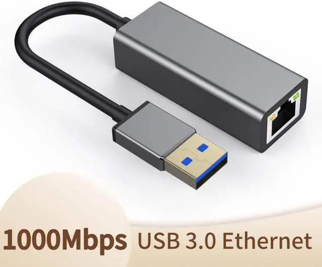 Main image of Network Adapter USB 3.0 to Ethernet RJ45 LAN Gigabit Adapter for 10/100/1000 Mbps USB Ethernet Adapter Compatible with Mac OS X, Linux, Chrome OS, Windows 10/8.1/8/7/XP/Vista