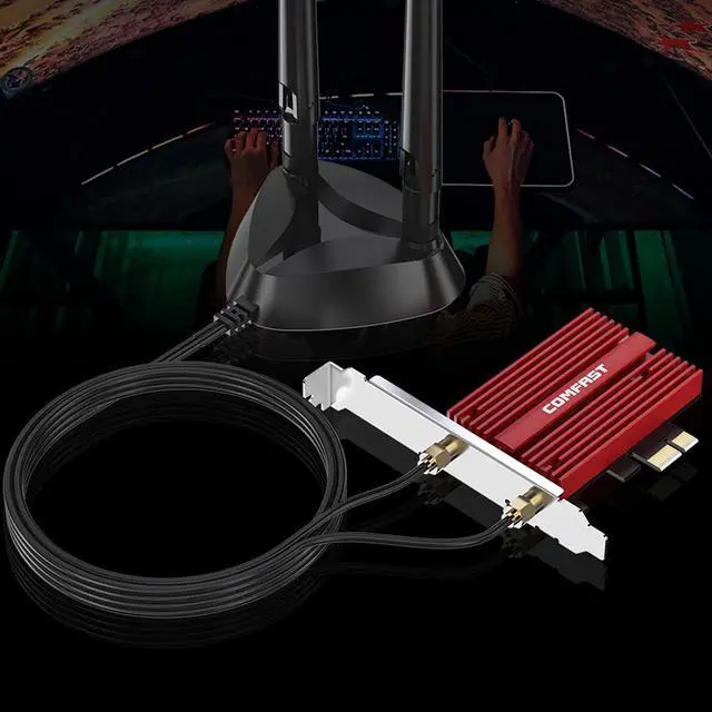 Alt view image 7 of 7 - Dual band 3000Mbps Wifi 6 AX200NGW PCI-E 1X Wireless Adapter 2.4G/5Ghz 802.11ac/ax Bluetooth 5.0 For Win10 AX200 WiFi Network Card