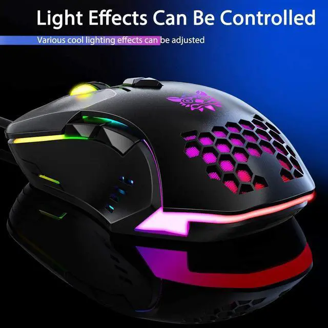 Alt view image 3 of 7 - Wired Gaming Mouse - Professional Gaming Mouse with RGB Backlit LED Lighting, 6400 DPI Optical Sensor, Ergonomic Gaming Mice for Window PC Laptop Gaming, Black
