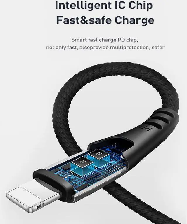 Alt view image 2 of 7 - [ Type C to Phone 11 Pro Max/11 ] Power Off/On LED Smart Auto Disconnect 18W PD Fast Charge Cord Nylon Braided Sync Charge USB Data 6FT Cable Compatible New Phone List Below (Black, 4FT/1.2M)