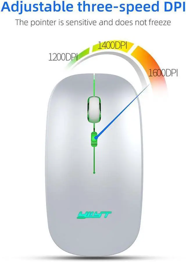 Alt view image 2 of 7 - Rechargeable Silent Wireless Mouse Ergonomic Gaming Mouse Bluetooth + 2.4g Dual Mode Wireless Mouse Computer Mouse Gamer Mice With Backlight For PC Laptop