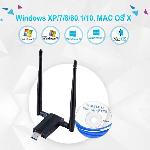 Alt view image 4 of 7 - USB WIFI Adapter 1200M USB 3.0 Wireless Wifi Dongle 5G/866Mbps 2.4G/300Mbps 5dBi Dual Band Antenna 802.11 AC Wireless Network Adapter for Desktop/PC/Laptop Windows XP/Vista/7/8/10