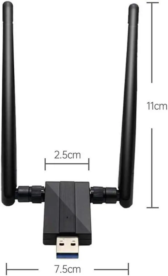 Alt view image 6 of 7 - USB WIFI Adapter 1200M USB 3.0 Wireless Wifi Dongle 5G/866Mbps 2.4G/300Mbps 5dBi Dual Band Antenna 802.11 AC Wireless Network Adapter for Desktop/PC/Laptop Windows XP/Vista/7/8/10